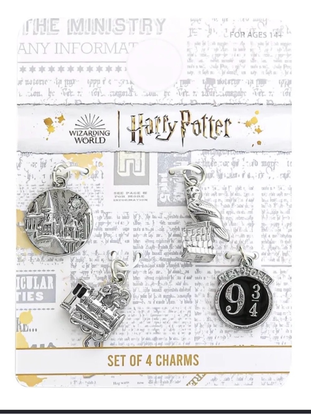 Warner Bros. Harry Potter Silver-Tone Hogwarts & 9 3/4 Charm Set